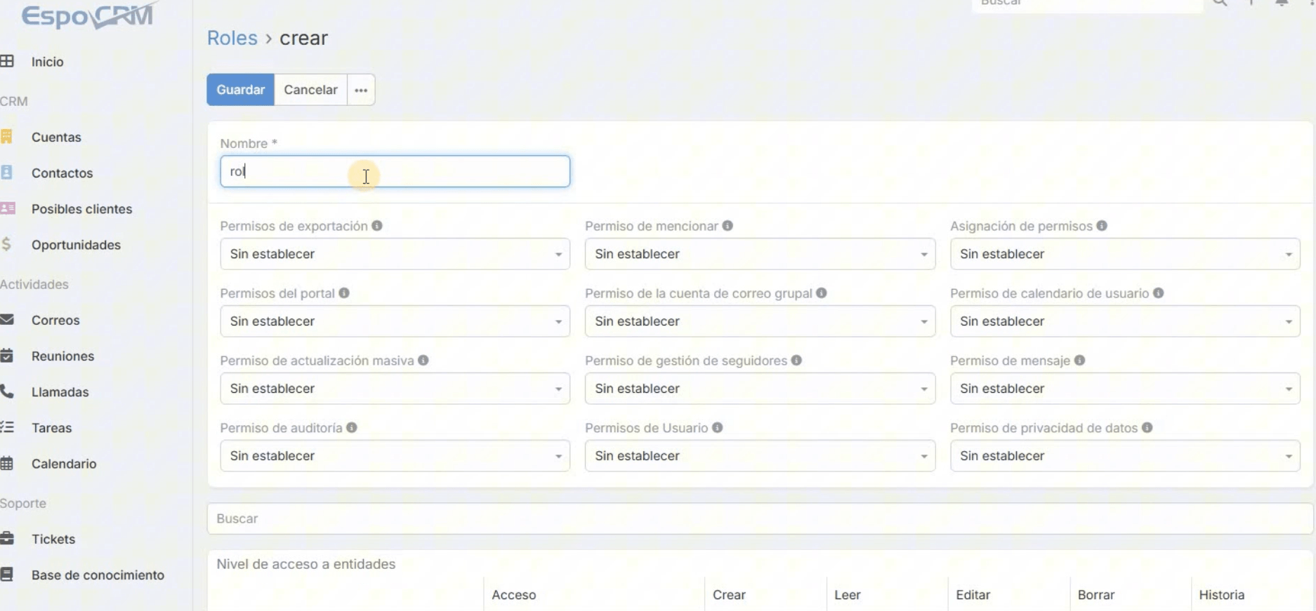 EspoCRM-Roles